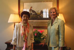 Evelyn Smith, on left, and Coleen Landry were chairmen of the Past Presidents luncheon held at Metairie Country Club.  The Club is celebrating its 73 year and has 23 living presidents.