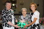 2012 Outstanding Woman Award presentation to Jerri Klein: From left, Sue Rooney, Frances Fagot and Jerri Klein