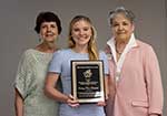 MWC Scholarship (Left to Right) Lena Webre, Co-chairman Scholarship Program, Audrey Rose Berthelot, and Patricia Seale, Club President