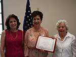 25 Year Certificate Yvonne Perret, Linday Sharp, Regina Martiny