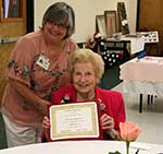 Beverly Christina presented her 50-year Certificate