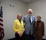 January 2020 speaker Dr. Bob Thomas with Coleen Landry and Ginger Crawford