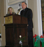 Christmas in October 2012 Rubye Evans and Abbot Justin of St. Joseph's Abbey