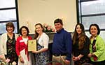 Crescent City Christian School Counselor Lorey Plaisance,  MWC Scholarship chairman Yvonne Perret, Marlea Louviere, recipient of 2014 scholarship, Jim and Michelle Louviere and MWC President Melanie Rose