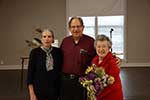 February 2024 speaker Roger Villere with Linda Skidmore and President Beverly Randazo