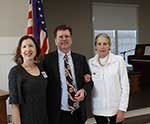 January 2024 Meeting - Speaker Jim Garvey of BESE Board. President Elect Melissa Monaghan on left and Program Chairman Lynn Skidmore