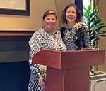 Dee Dee Enright welcomes 2024-2025 President Melissa Monaghan into the Council
