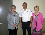 October 2021 Speaker Sheriff Joseph Lopinto with President Tricia Seale and Ginger Crawford Program Chairman